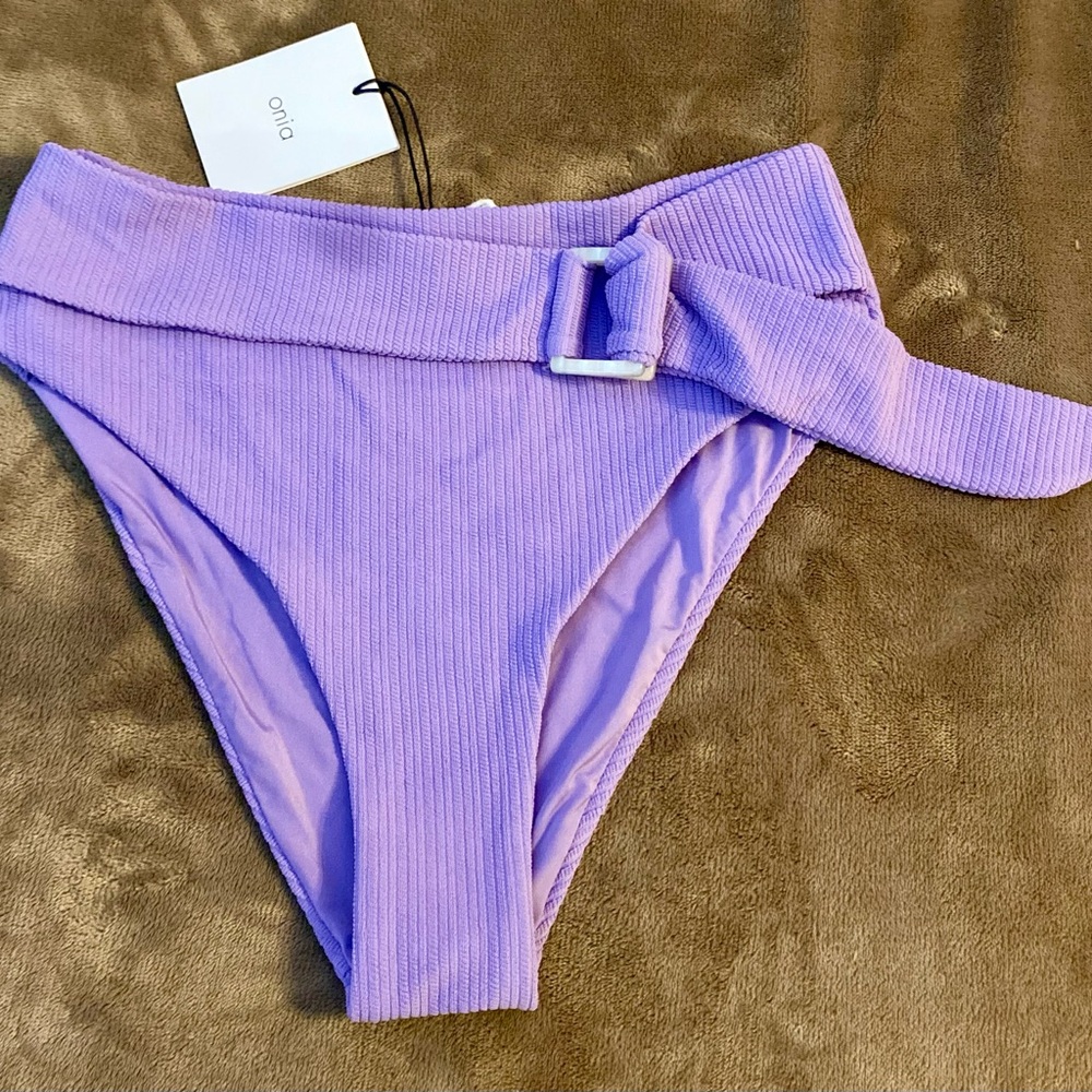 ANAIS by Onia -  Lavender High-Waisted Bikini Bottoms
